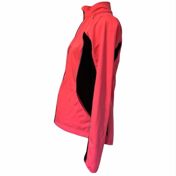 REEBOK Fitted Pink & Black Soft Shell Jacket - Picture 4 of 11